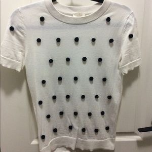 Kate spade polka dot short sleeve knit sweater